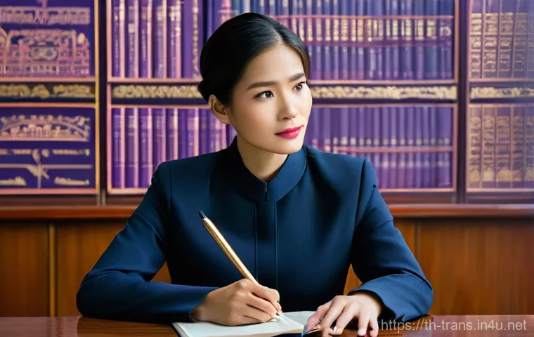번역사 실기시험 체크리스트 - **Prompt:** A visually striking image depicting the nuanced understanding of a human translator comp...