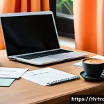 번역사 전문 용어 학습법 - A vibrant study desk scene in a cozy Thai home office with colorful flashcards and illustrated vocab...